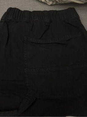 Men's Black Cargo Pants with Elastic Waist